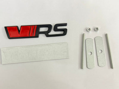 RED-Black VRS 3D Grill Sticker (12cmx2.5cm) for Car Bike Laptop Emblem, VRS Grill Sticker 3D-Badge Universal Attractive Grand Tourer Decal Auto Accessories.