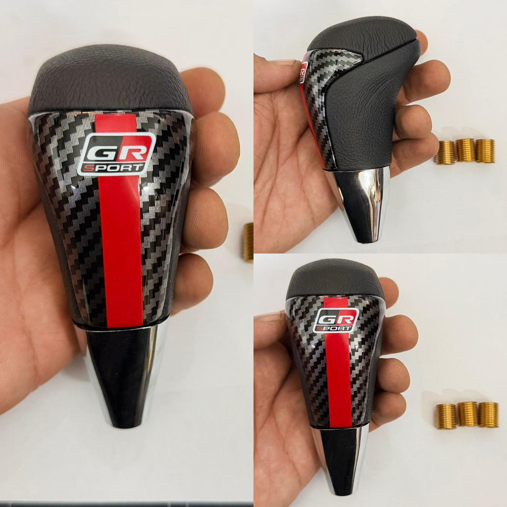TRD G-R Carbon Design Gear Shift Knob Gear Knob Lever for Manual Car with 3 Adapters TRD G-R Universal Fit Gear Stick Shift Knob