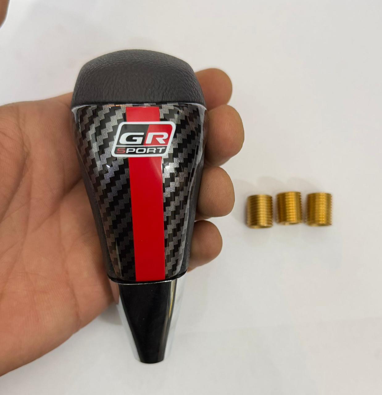 TRD G-R Carbon Design Gear Shift Knob Gear Knob Lever for Manual Car with 3 Adapters TRD G-R Universal Fit Gear Stick Shift Knob