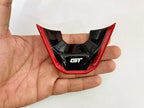 GT Steering Wheel Badge for Virtus Black-Red Car Steering Wheel Decoration for Car Compatible with Golf MK8.