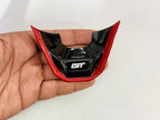 GT Steering Wheel Badge for Virtus Black-Red Car Steering Wheel Decoration for Car Compatible with Golf MK8.