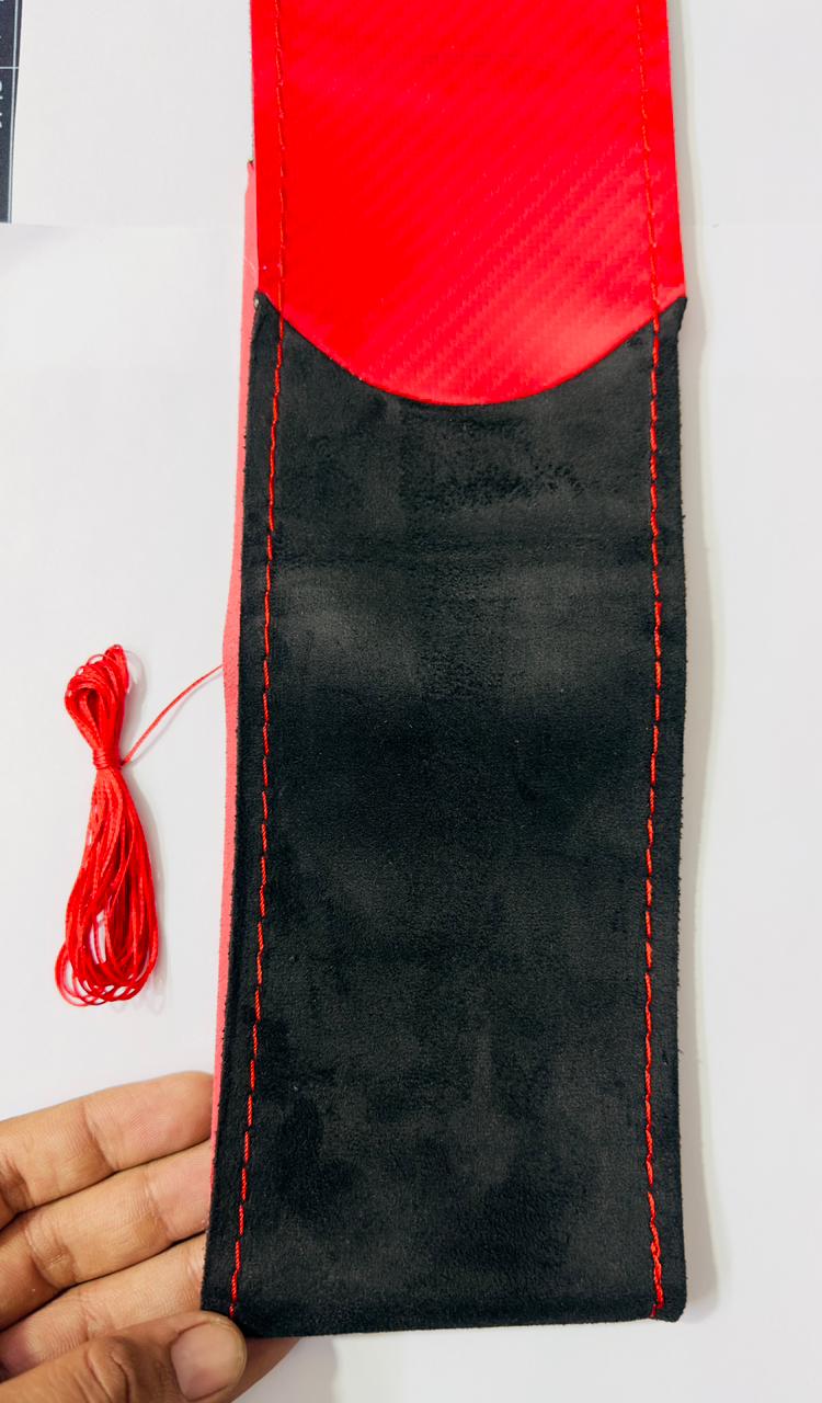 Alcantara Steering Grip Cover for Car Steering Wheel Soft Durable Universal Fit for Car Steering Grip Cover with Stiching Thread.