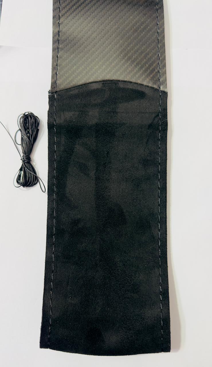 Black Alcantara Steering Grip Cover for Car Steering Wheel Soft Durable Universal Fit for Car Steering Grip Cover with Stitching Thread.