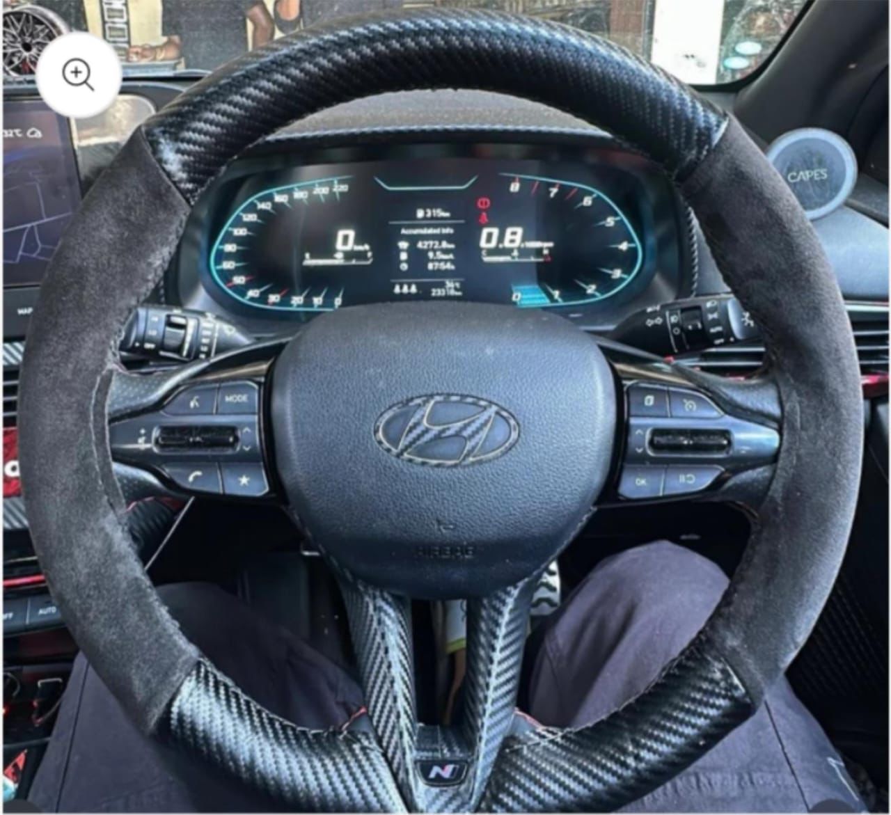 Black Alcantara Steering Grip Cover for Car Steering Wheel Soft Durable Universal Fit for Car Steering Grip Cover with Stitching Thread.