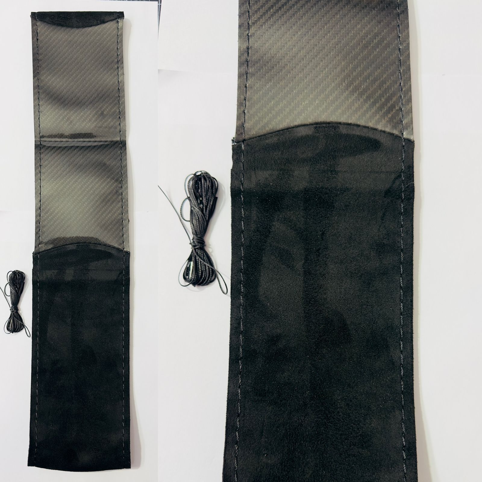 Alcantara Steering Grip Cover for Car Steering Wheel Soft Durable Universal Fit for Car Steering Grip Cover with Stiching Thread.