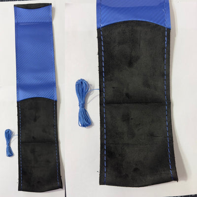Blue Alcantara Steering Grip Cover for Car Steering Wheel Soft Durable Universal Fit for Car Steering Grip Cover with Stitching Thread.