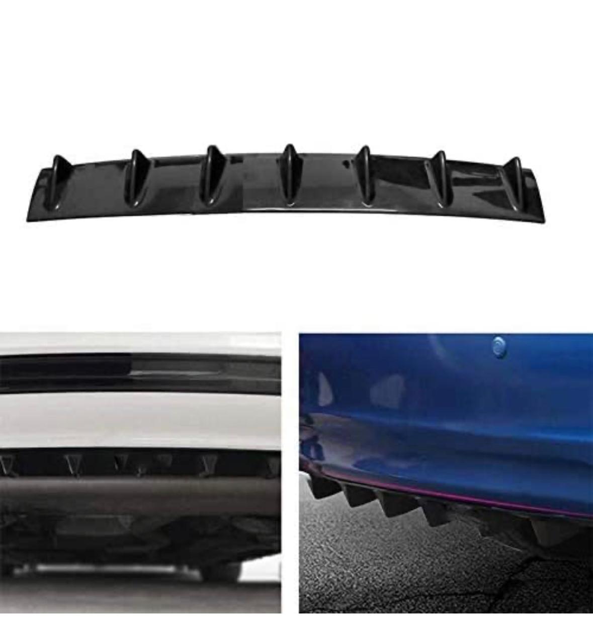 7Wing Shark Diffuser Universal Rear Bumper Lip Diffuser Car Rear Bumper Spoiler Shark Fin 7-Wing