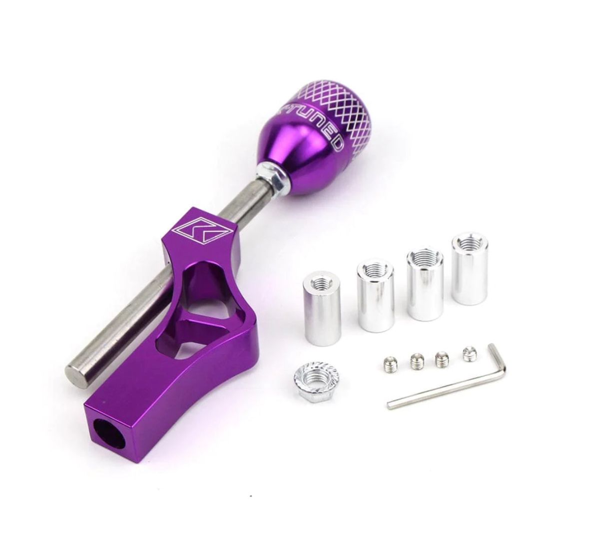 KTUNE Gear Shift Knob Adjustable Extender + Gear Shift KNOB Height Lever Extension Car Gear Shifter Extender Kit with 4 Adapters