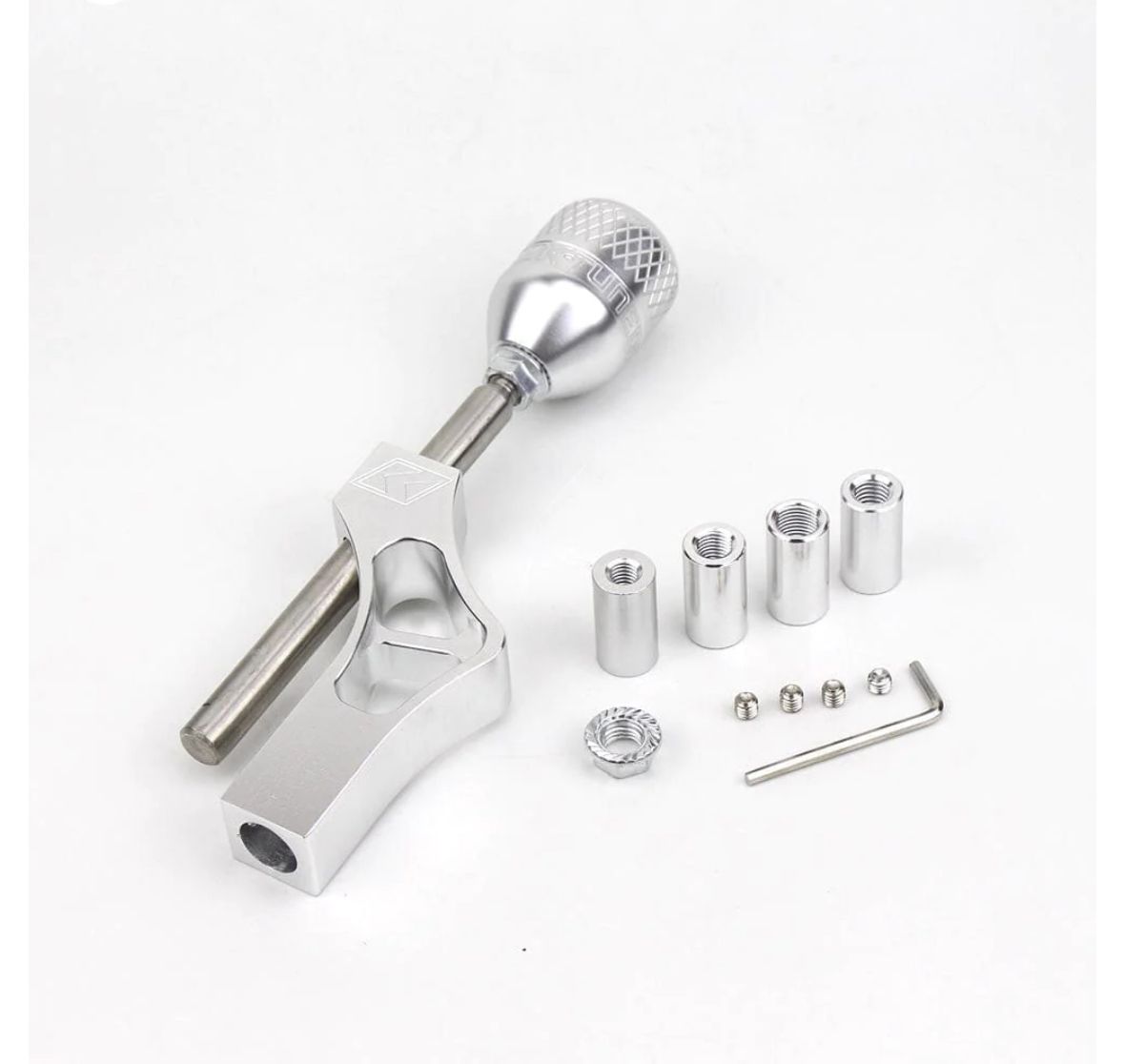 KTUNE Gear Shift Knob Adjustable Extender + Gear Shift KNOB Height Lever Extension Car Gear Shifter Extender Kit with 4 Adapters