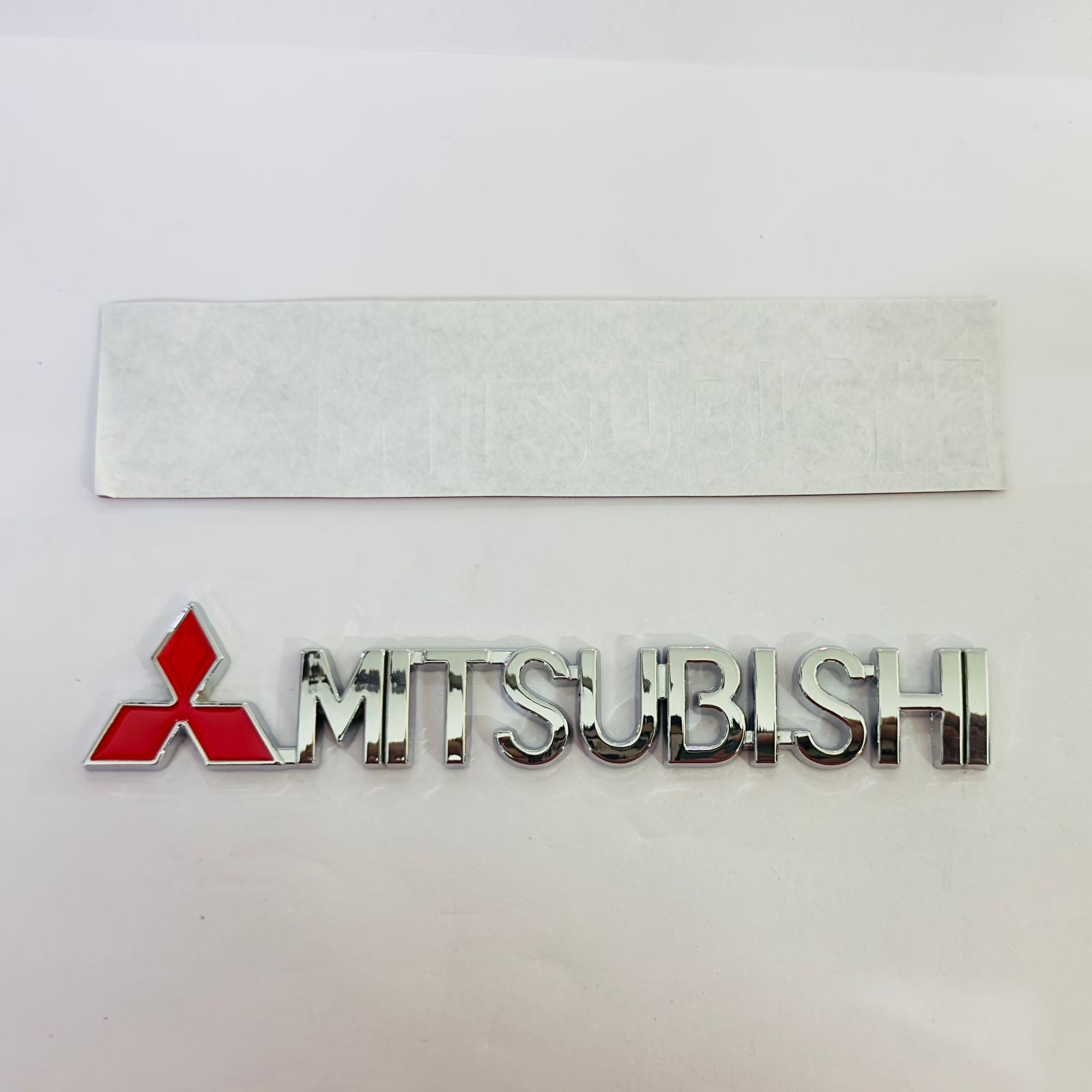 Silver Mitsubishi Logo 15cmx2cm Car Metal Emblem 3D Badge Auto Racing Sport Sticker Grand Tourer Decal-1 Piece