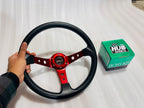 SPARCO, 14INCH DEEP STEERING Style Universal Steering Wheel for Sports Car Look Rally Race Off Road WID BOOS KIT HUB Free-1 Piece Sparco Steering