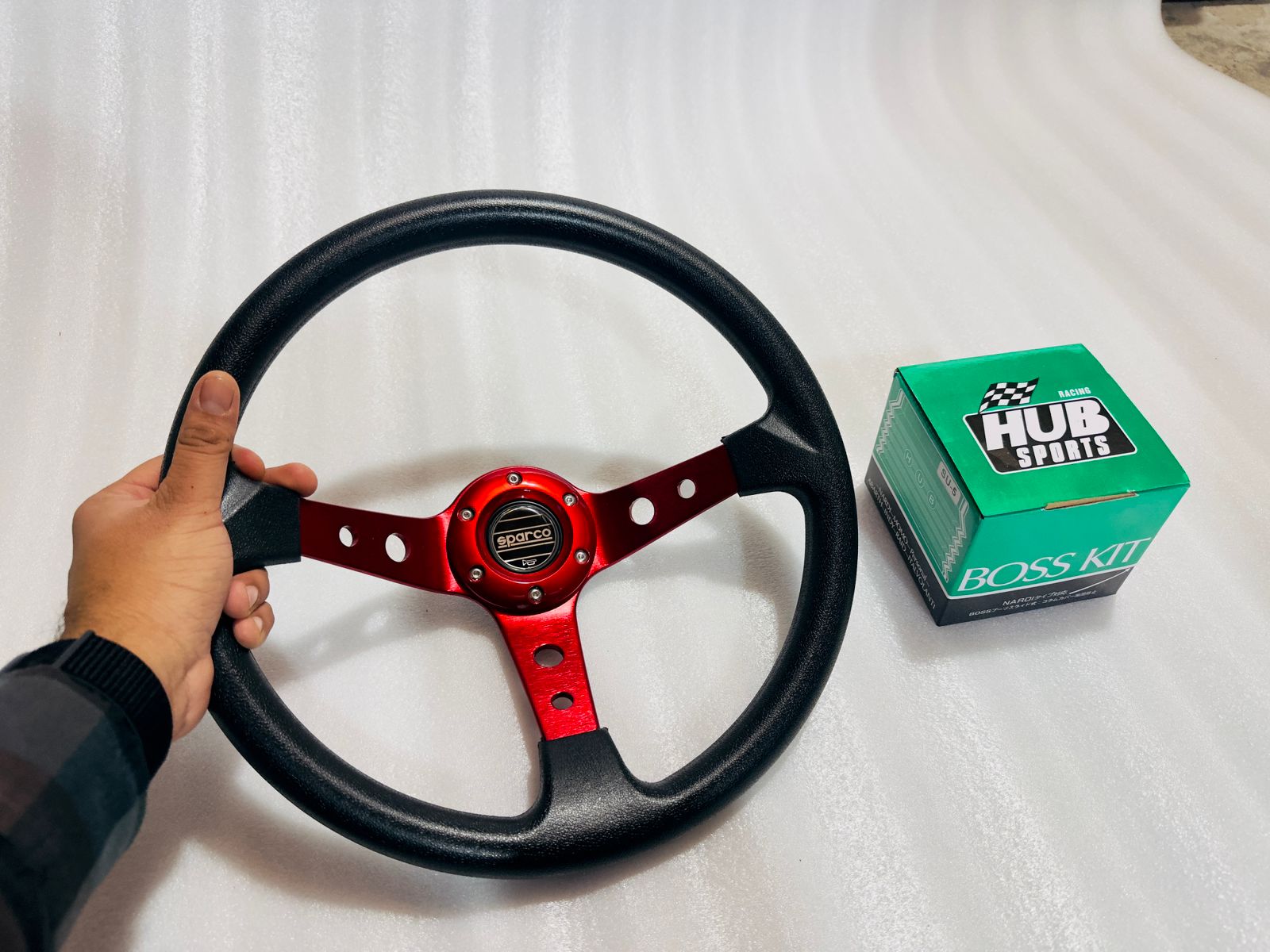 SPARCO, 14INCH DEEP STEERING Style Universal Steering Wheel for Sports Car Look Rally Race Off Road WID BOOS KIT HUB Free-1 Piece Sparco Steering