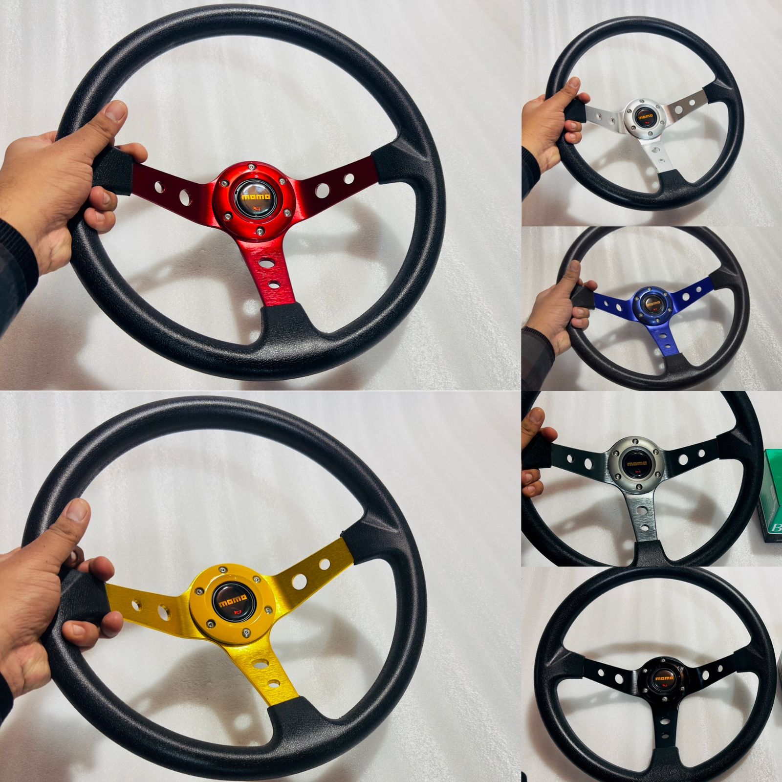 14INCH MOMO DEEP STEERING STYLE Look Rally Race Off Road with HUB Free Universal Steering Wheel for Sports Car Sporty Style Steerings 14INCH Momo Steerings-1 Piece
