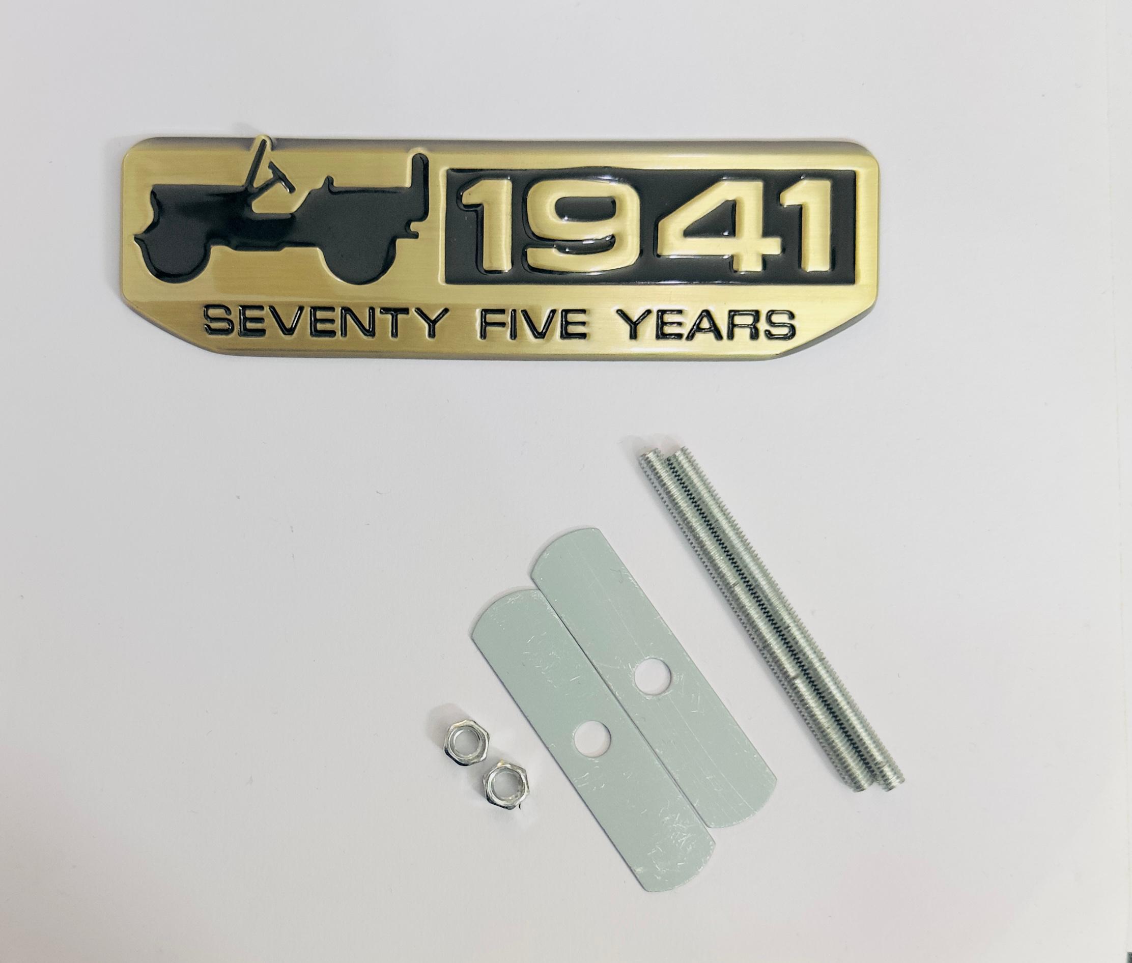 1941- Black Red Grill Sticker 4x4 Full TIME Metal Logo 15cmx2.5cm Car Metal Emblem 3D Badge Auto Racing Sport Sticker Grand Tourer Decal-1 PC