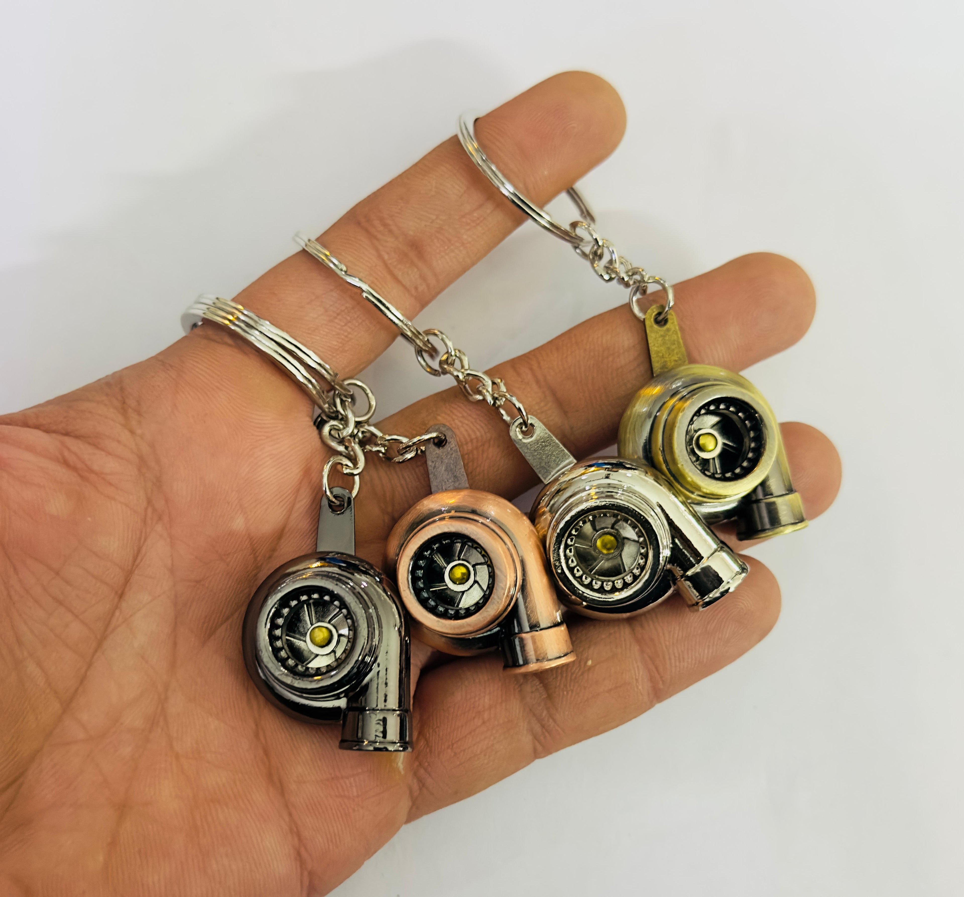 Turbo Design Metal Keychain Car Styling Keychain Turbo Key Ring Metal Key chain Pendant Ring 1PC.
