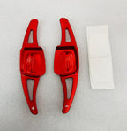 CNC Metal Red Virtus Paddle Shifter Aluminium Alloy Interior Styling Parts Extensions Compatible with Car VW Virtus Steering Wheel Paddle Shifter Cover.