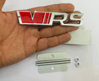 Chrome-Red VRS 3D Grill Sticker (12cmx2.5cm) for Car Bike Laptop Emblem, VRS Grill Sticker 3D-Badge Universal Auto Racing Sports Logo Grand Tourer Decal Auto Accessories.