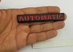Black-Red Automatic-3D Sticker (10cmx1.5cm) Car Bike Laptop Automatic Logo Car Emblem 3D Badge Attractive Sticker Auto Racing Sport Logo Grand Tourer Decal.