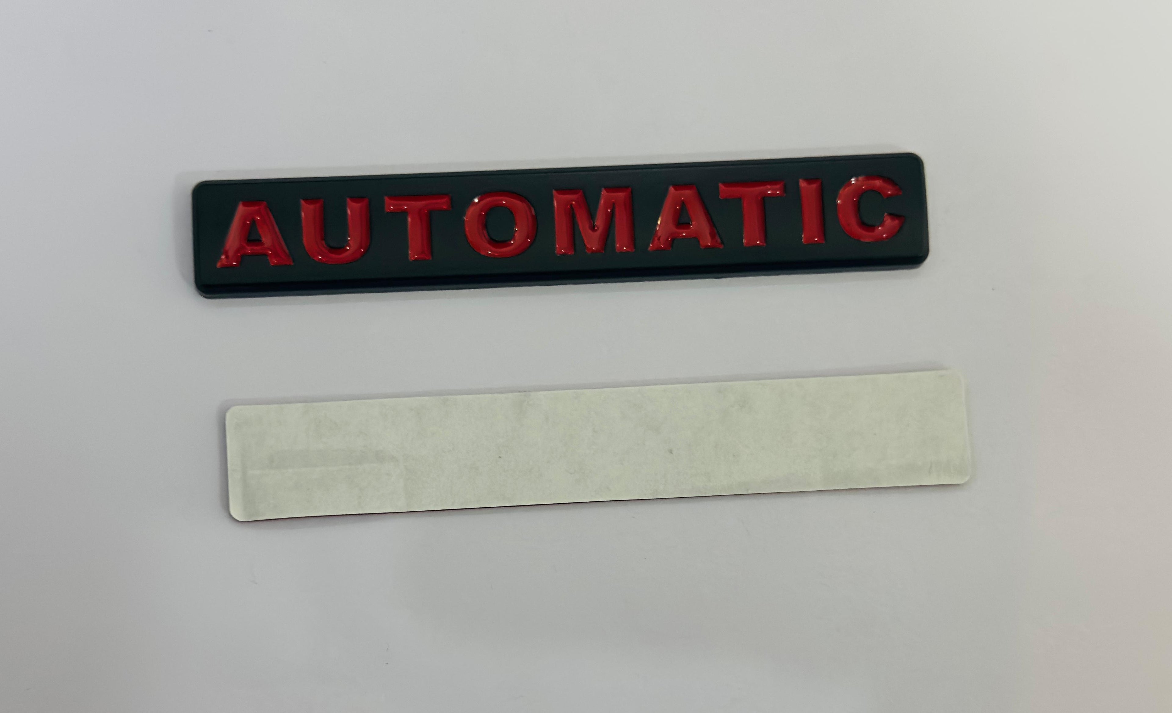 Black-Red Automatic-3D Sticker (10cmx1.5cm) Car Bike Laptop Automatic Logo Car Emblem 3D Badge Attractive Sticker Auto Racing Sport Logo Grand Tourer Decal.