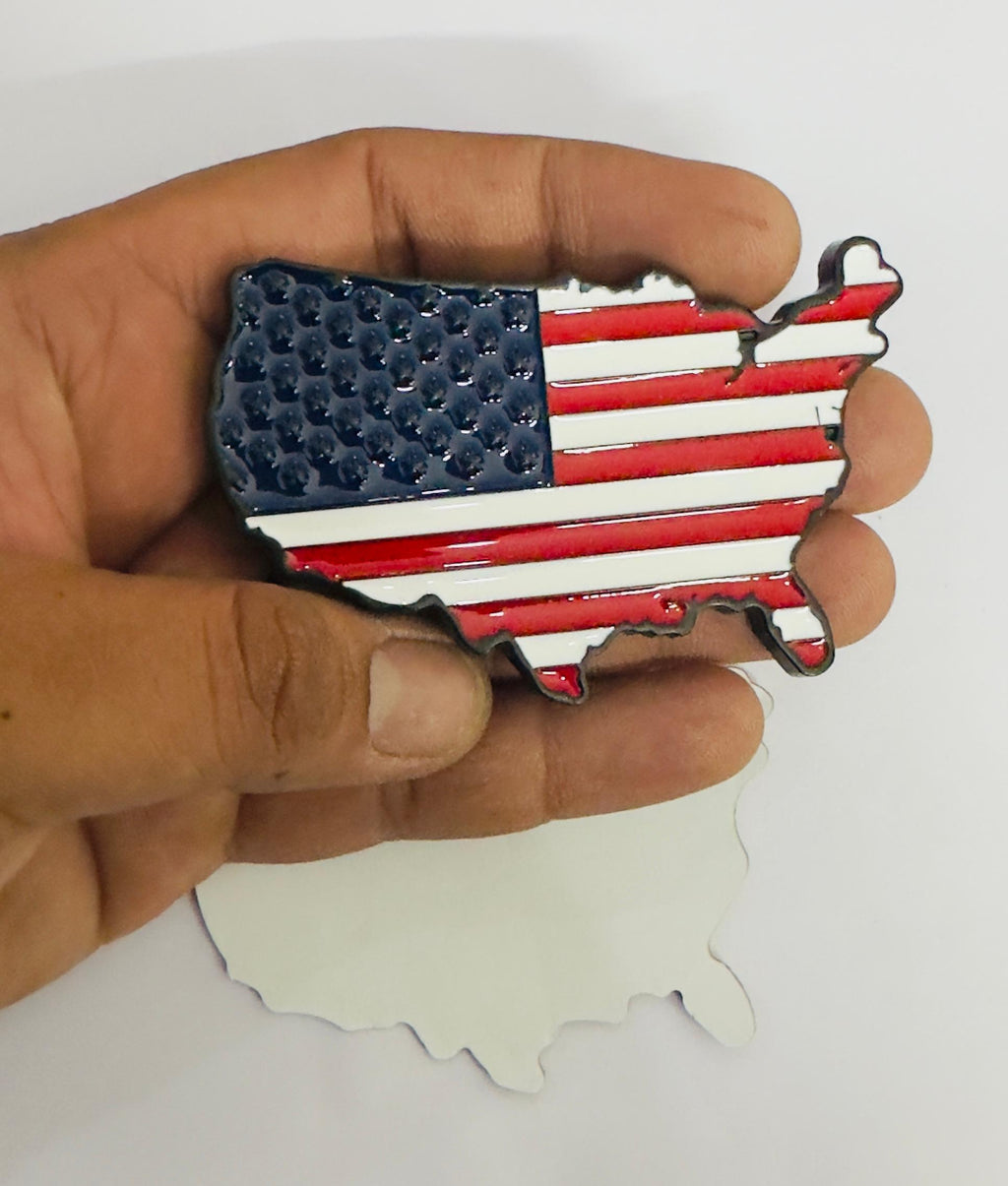 Black Red USA map Sticker 3D Metal Logo 8cmx5cm USA Logo Car Emblem 3D Badge Auto Racing Sport Sticker Country map Metal Attractive Sticker
