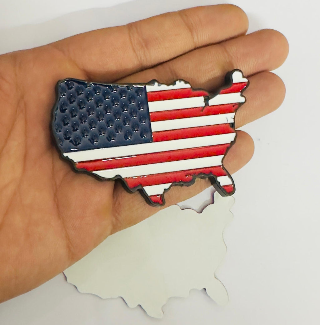 Black Red USA map Sticker 3D Metal Logo 8cmx5cm USA Logo Car Emblem 3D Badge Auto Racing Sport Sticker Country map Metal Attractive Sticker