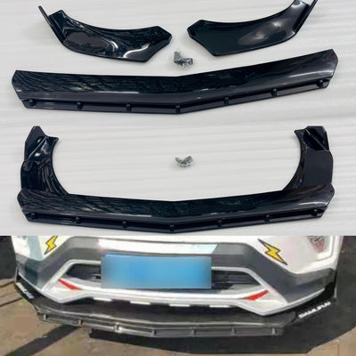 3PC Splitter 7 Dot Rocket ABS Car Front Bumper Splitter Diffuser Splitter Universal Durable Car Front Lip Chin Body Kit Bumper Lip Splitter 3Pieces Splitter