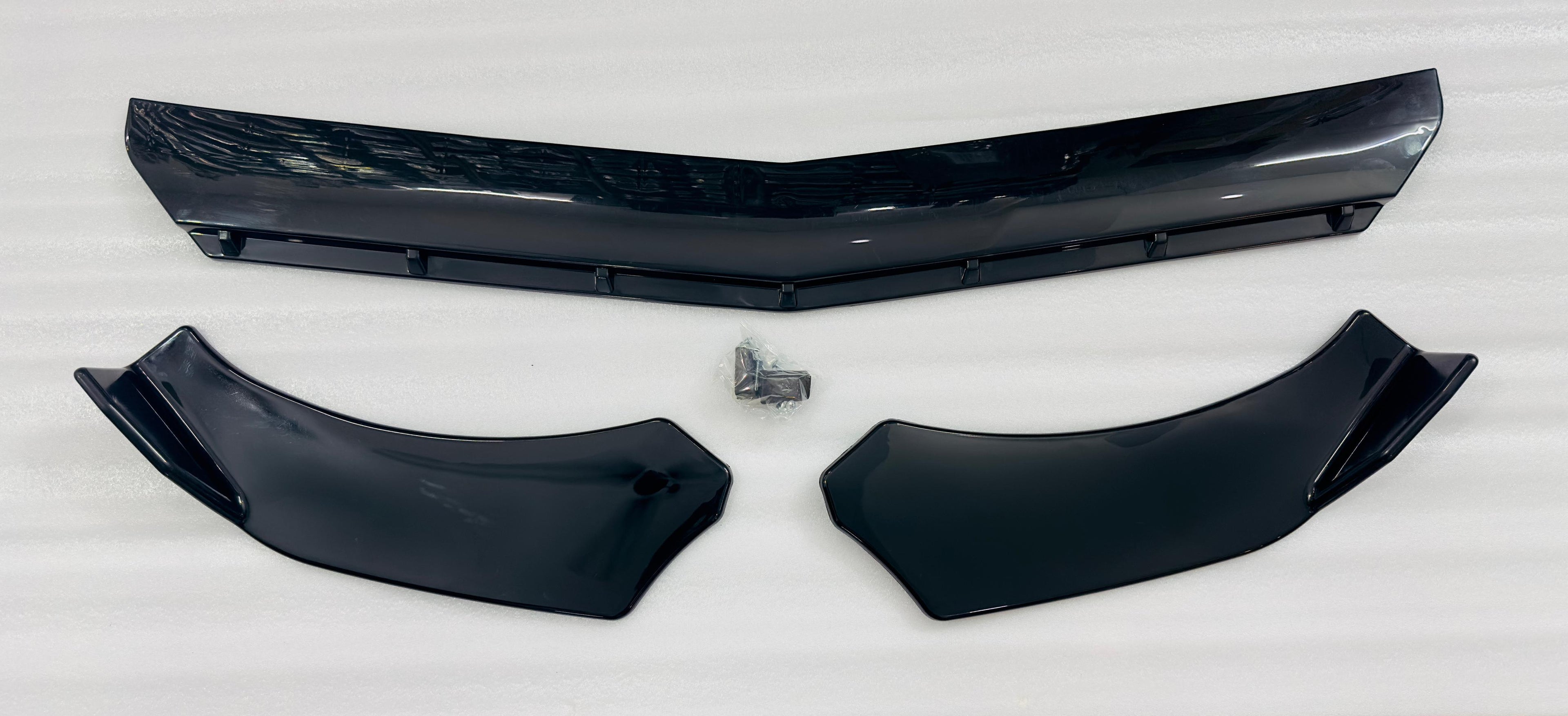 3PC Splitter 7 Dot Rocket ABS Car Front Bumper Splitter Diffuser Splitter Universal Durable Car Front Lip Chin Body Kit Bumper Lip Splitter 3Pieces Splitter