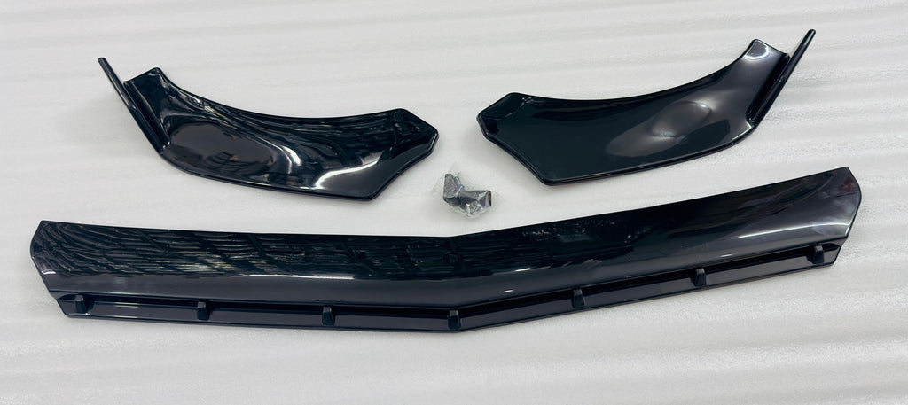 3PC Splitter 7 Dot Rocket ABS Car Front Bumper Splitter Diffuser Splitter Universal Durable Car Front Lip Chin Body Kit Bumper Lip Splitter 3Pieces Splitter
