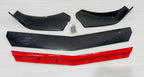 4pcs Black Red Car Front Bumper Forged Splitter Durable Car Front Lip Chin Bumper Body Kit Splitter Spoiler Protective Frames