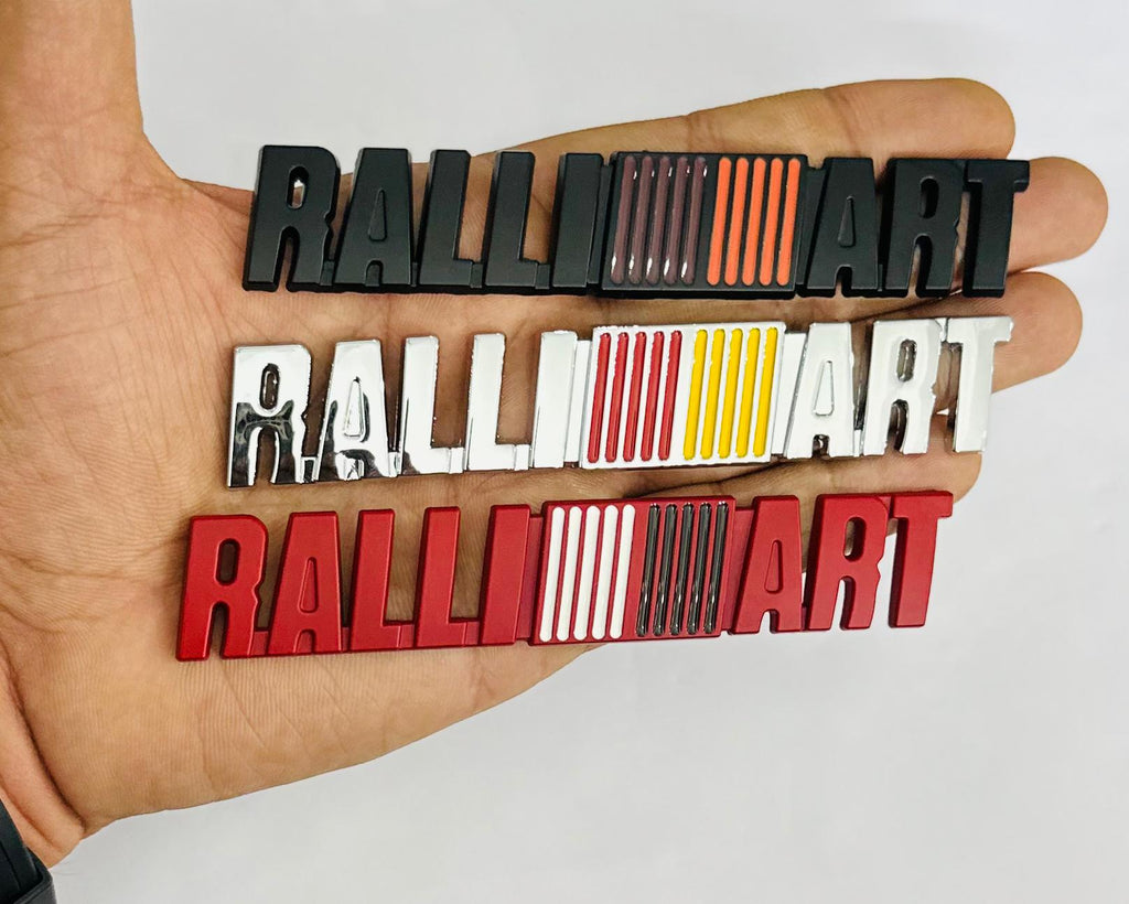 Ralliart 3D Logo (12.5cmx2cm) Car Bike Laptop Ralliart Sticker Car Emblem 3D Badge Sticker Universal Auto Racing Sport Logo Grand Tourer Decal.