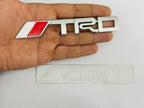 Chrome Small TRD 3D Logo (12.5cmx3.5cm) Car Bike Laptop TRD Sticker Car Emblem 3D Badge Sticker Universal Auto Racing Sport Logo Grand Tourer Decal.