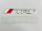 Chrome Small TRD 3D Logo (12.5cmx3.5cm) Car Bike Laptop TRD Sticker Car Emblem 3D Badge Sticker Universal Auto Racing Sport Logo Grand Tourer Decal.