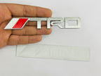 Chrome Small TRD 3D Logo (12.5cmx3.5cm) Car Bike Laptop TRD Sticker Car Emblem 3D Badge Sticker Universal Auto Racing Sport Logo Grand Tourer Decal.