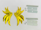 GOLDEN Angel Wing 3D Grill Logo (11.5cmx6cm) for Car Bike Laptop Emblem, Angel Wing Grill Sticker 3D-Badge Auto Racing Sports Logo Grand Tourer Decal Auto Accessories.
