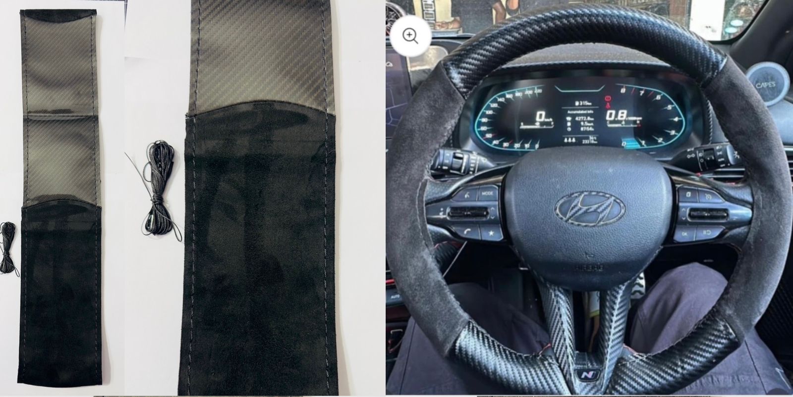 Alcantara Steering Grip Cover for Car Steering Wheel Soft Durable Universal Fit for Car Steering Grip Cover with Stiching Thread.