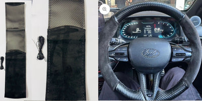 Alcantara Steering Grip Cover for Car Steering Wheel Soft Durable Universal Fit for Car Steering Grip Cover with Stiching Thread.
