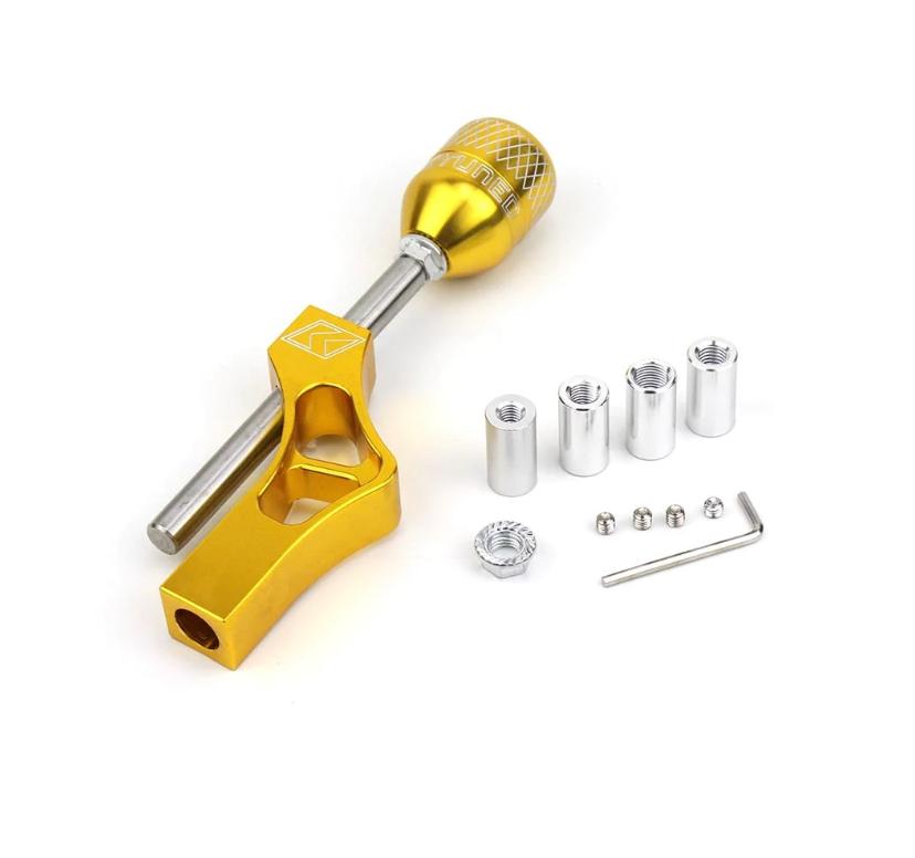KTUNE Gear Shift Knob Adjustable Extender + Gear Shift KNOB Height Lever Extension Car Gear Shifter Extender Kit with 4 Adapters
