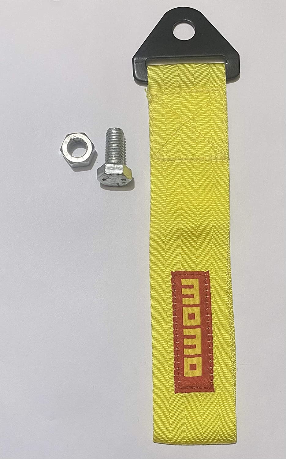 MOMO CAR Truck Tow Belt Strap YELLOW Universal Front Rear Tow Strap Tow Hook Towing Belt (Nylon, 1000 kg Pull Capacity 1 Piece