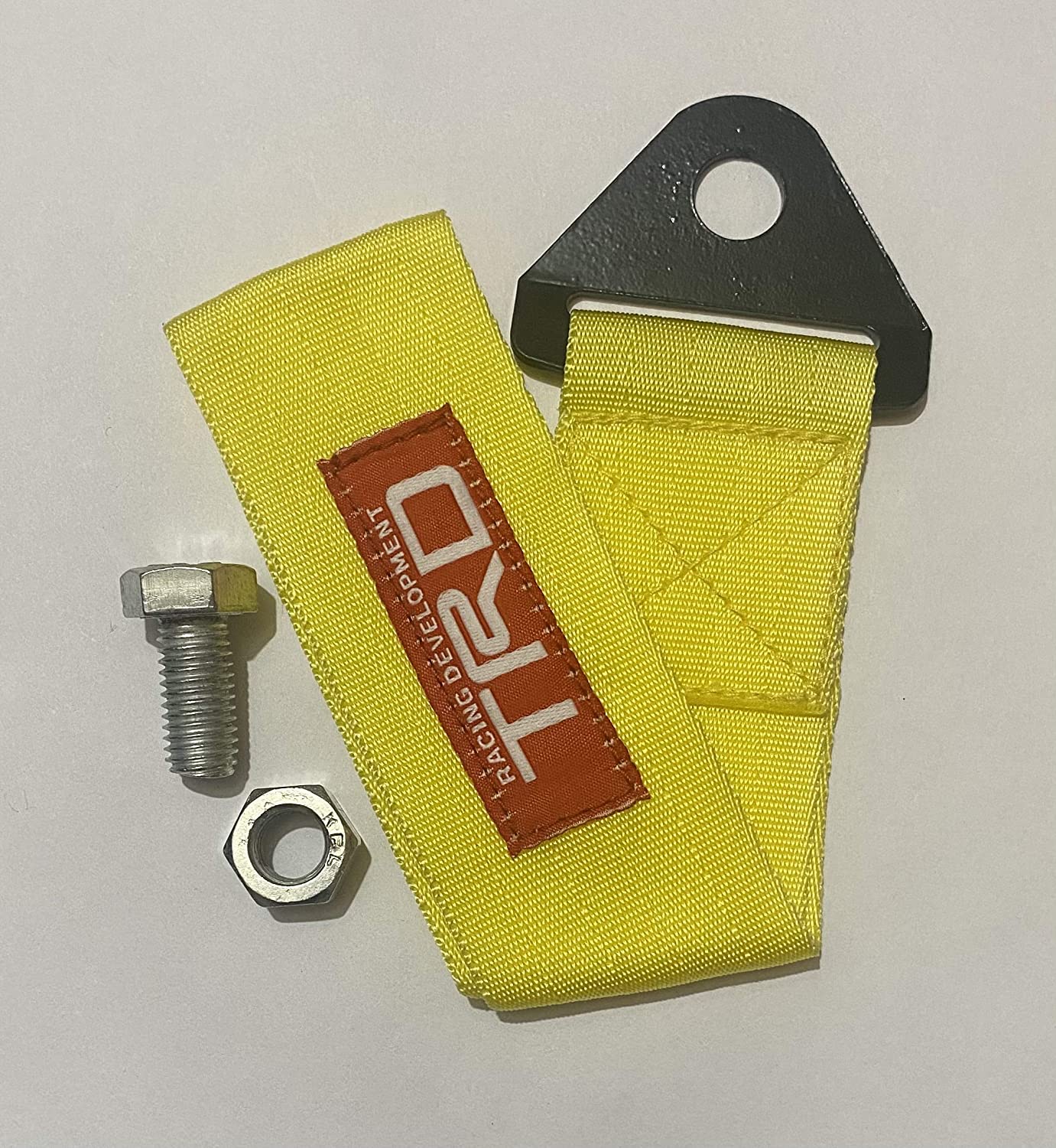 YELLOW TRD Racing Tow Belt &amp; Strap || TRD Racing Premium Universal Front &amp; Rear Tow Strap/Tow Hook Towing Belt (Nylon, 1000 kg Pull Capacity)