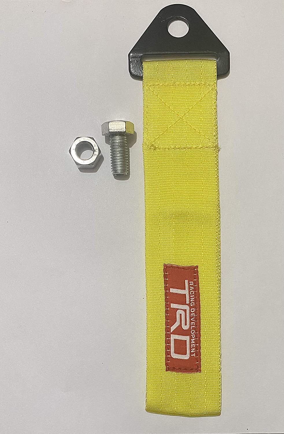 YELLOW TRD Racing Tow Belt &amp; Strap || TRD Racing Premium Universal Front &amp; Rear Tow Strap/Tow Hook Towing Belt (Nylon, 1000 kg Pull Capacity)