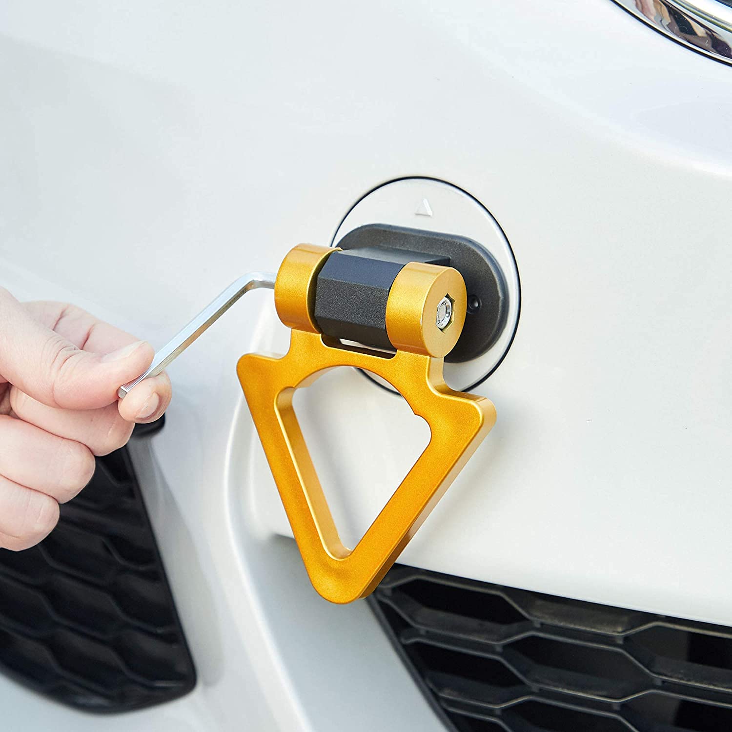 Triangle Dummy Hook Car Bumper PVC Tow Hook Universal Decorative Racing Style Trailer Hook Sticker Rear Tow Strap Tow Hook-1 Piece Attractive Hook