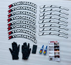 4 Tire Tyre Stickers for 4 Tire Tyres Customized Permanent Rubber Tire Tyres Sticker Auto Accessories (2 Glue + 2 Gloves Included) (Yokohama TYRE Sticker)
