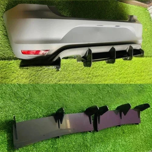 5 Fin Acrylic Material GTI Rear After Lip Diffuser Splitter Skirst Blinds Spoiler Diffuser Spoiler Compatible with Volkswagen Vw Polo Mk5 Acrylic Diffuserr for Car 1 PC