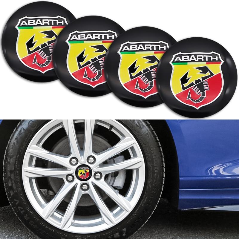 (4PC) - Abarth Wheel Logo - (56mm 2INCH) Abarth Sign Emblem Car Wheel Center Hub Cap Caps Badge Sticker Decal Attractive Sticker