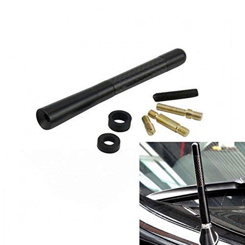 Black Carbon Cool Exterior Decorative Universal Aluminium Fiber Car Auto AM/FM Radio Aerial Antenna 12CM and Screw for Car Modification 1 PC