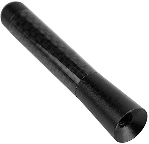 Black Carbon Cool Exterior Decorative Universal Aluminium Fiber Car Auto AM/FM Radio Aerial Antenna 12CM and Screw for Car Modification 1 PC