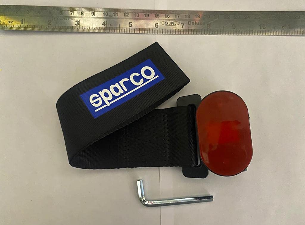 Black Sparco Car Tow Hook Racing Style Trailer Hook Sticker Rear Tow Strap Tow Hook Towing Belt Car Bumper for Decoration Compatible with All Vehicle Sparco Dummy Hook.