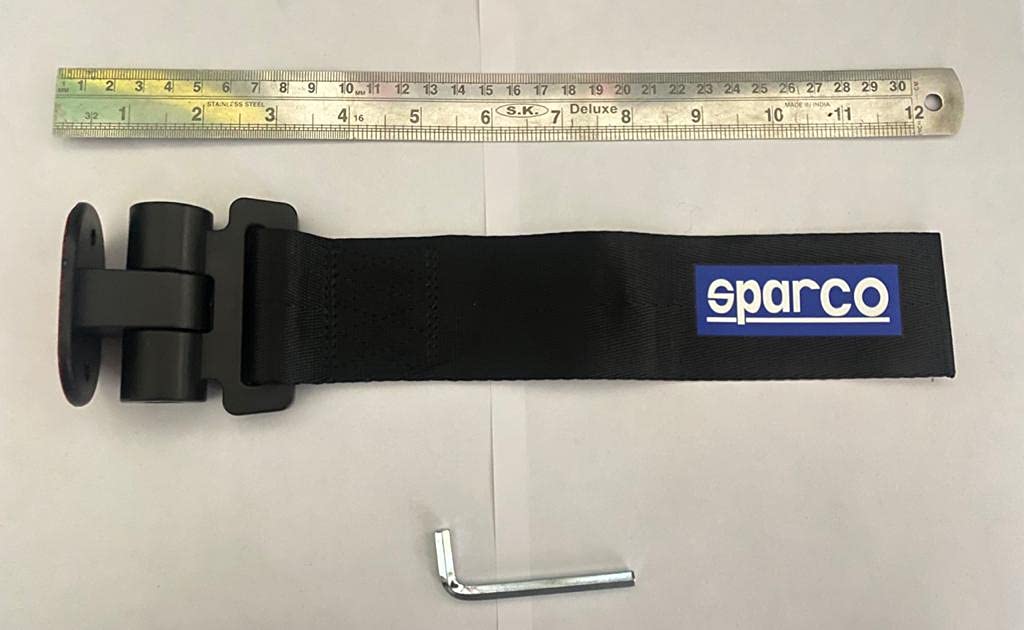 Black Sparco Car Tow Hook Racing Style Trailer Hook Sticker Rear Tow Strap Tow Hook Towing Belt Car Bumper for Decoration Compatible with All Vehicle Sparco Dummy Hook.