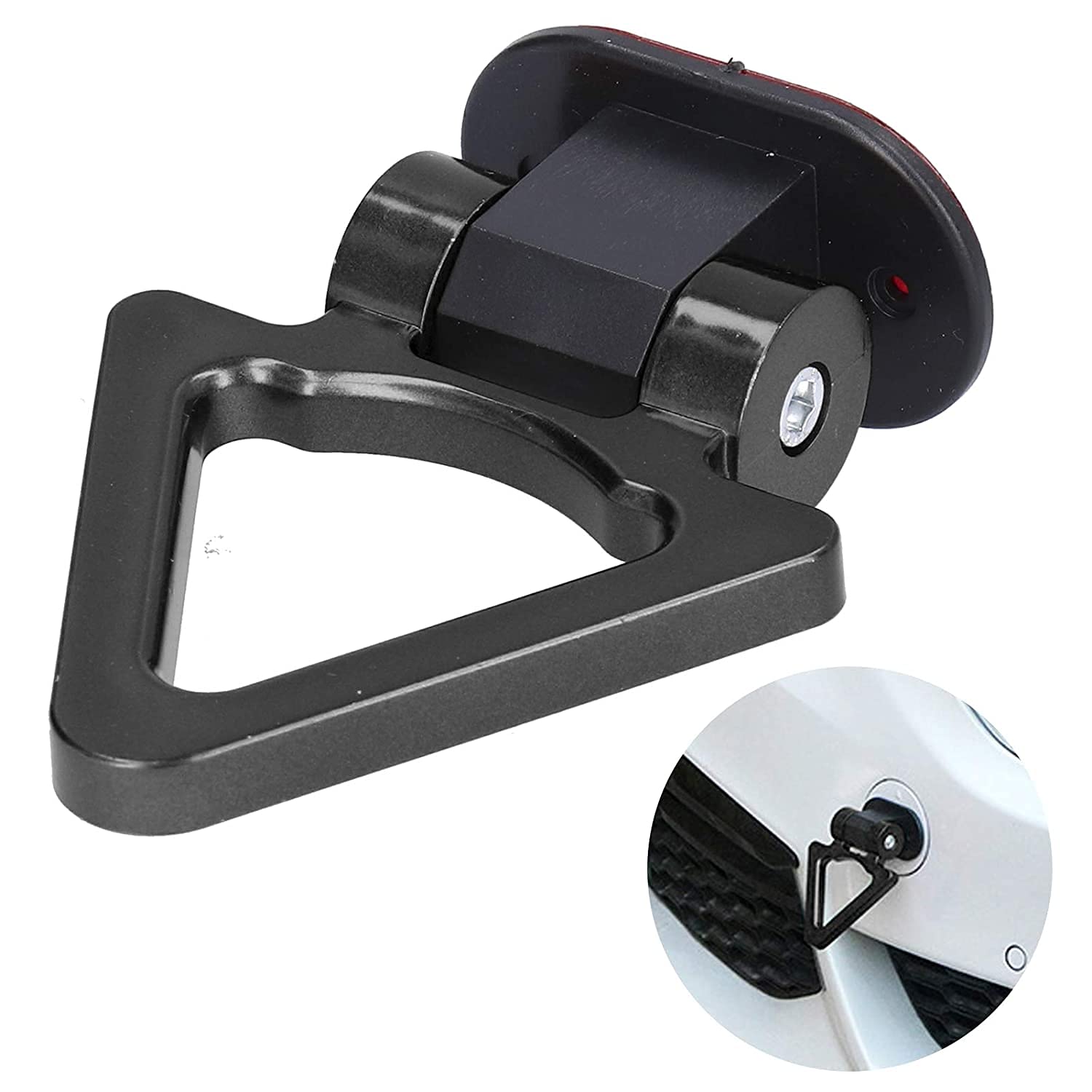 Triangle Dummy Hook Car Bumper PVC Tow Hook Universal Decorative Racing Style Trailer Hook Sticker Rear Tow Strap Tow Hook-1 Piece Attractive Hook