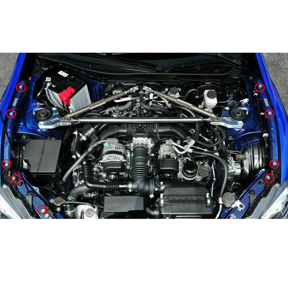 10pc/Set Black Fender Washer Engine Dress Up Kit CNC Bumper Fender Washer Bolt for Modified Car Fender Fasteners.